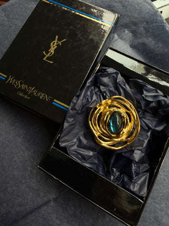 Yves Saint Laurent cabochon pin broche