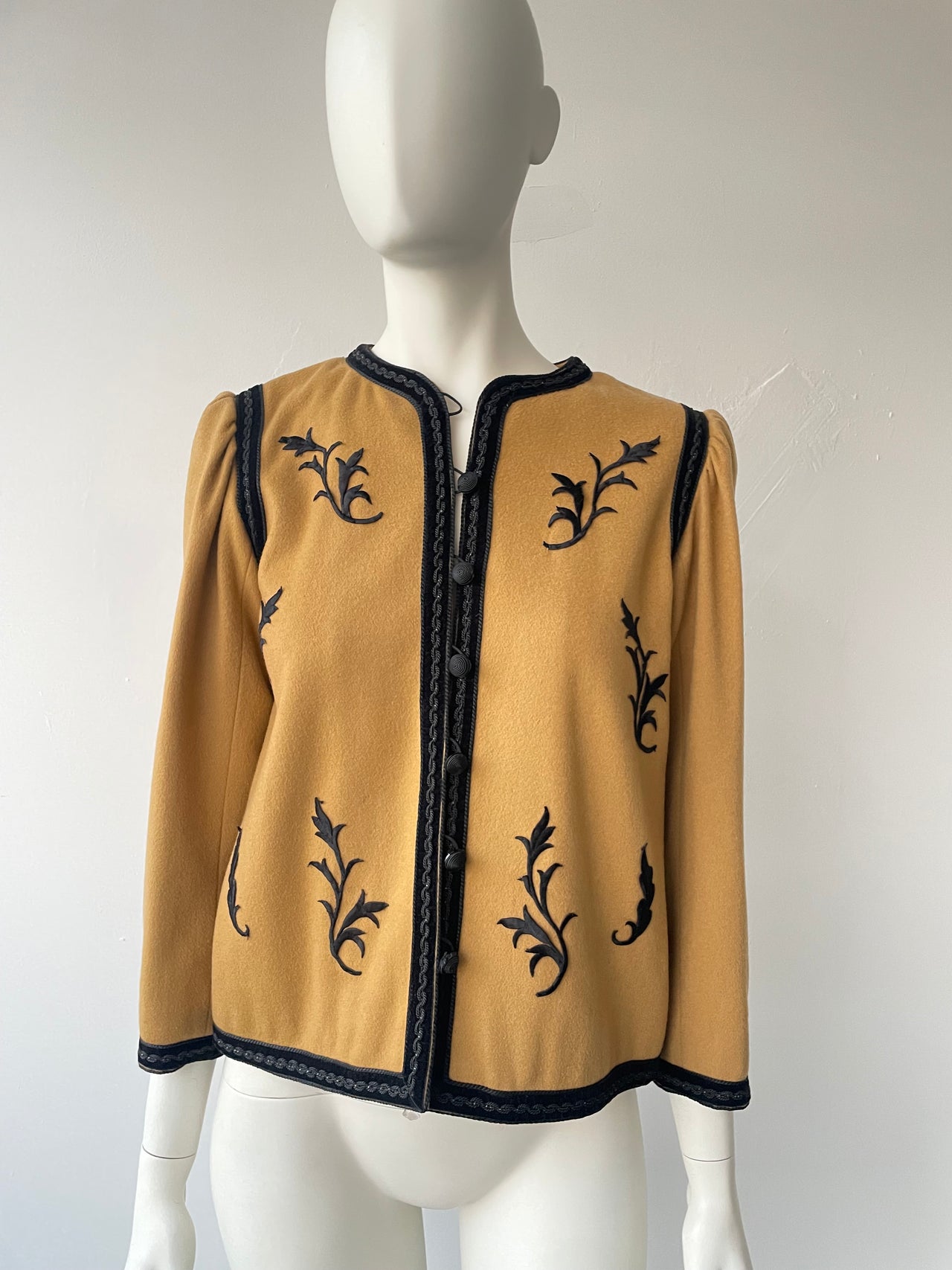 Yves Saint Laurent 70’s wool jacket with velvet appliqué