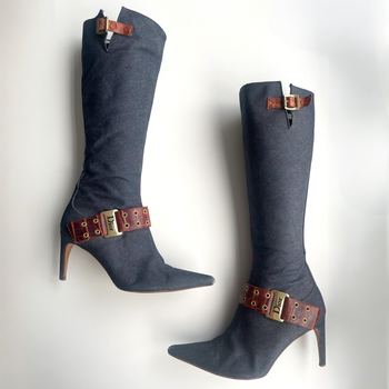 Dior Galliano era denim boots 38.5