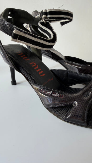 Miu Miu archive 1999 Sporty Chic open toe courts 35.5-36.5