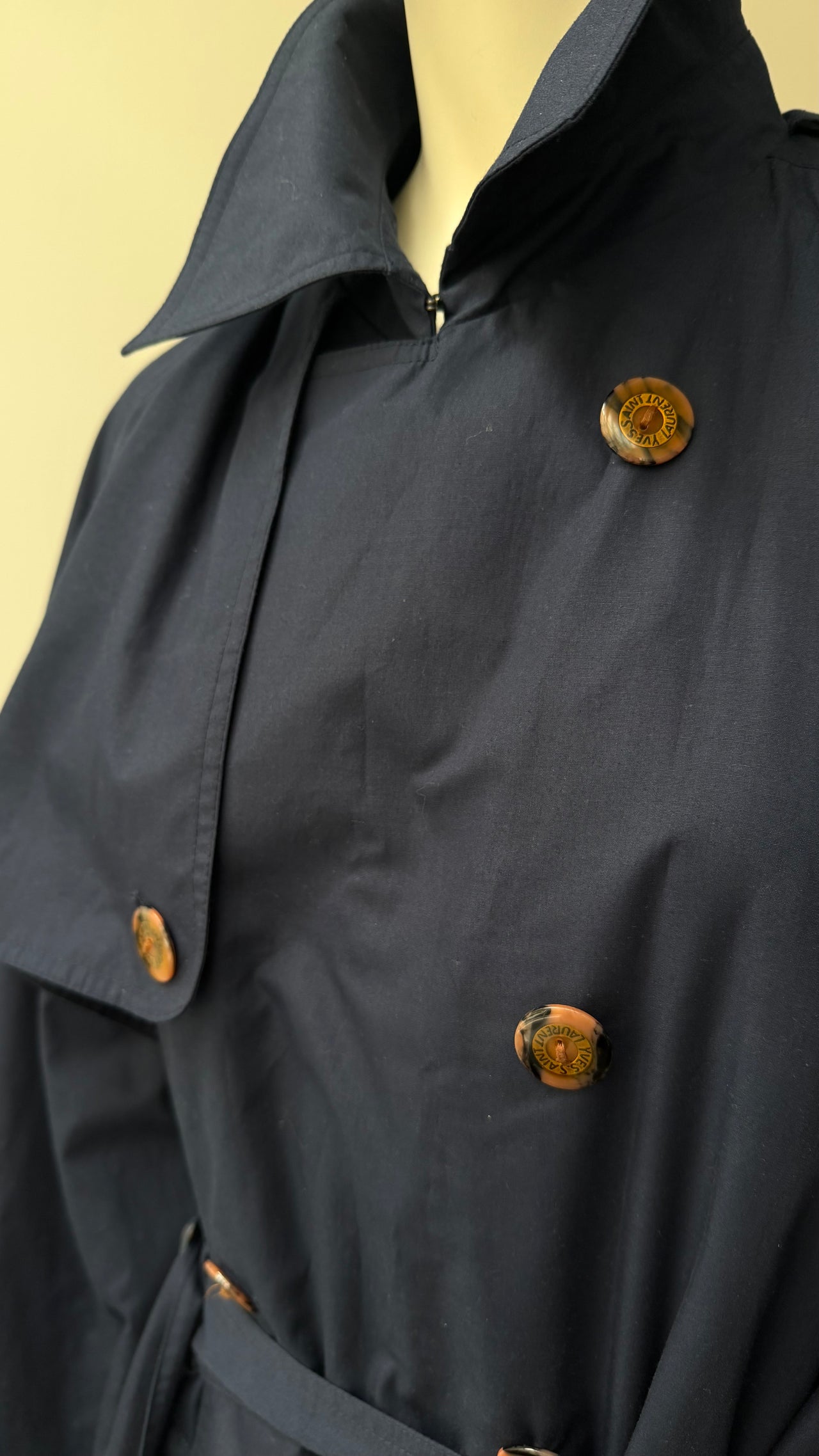 Yves Saint Laurent 1990’s vintage navy trench coat