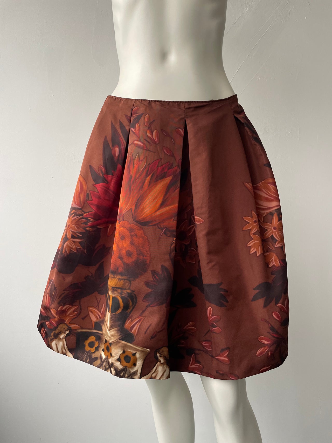 Miu Miu printed silk skirt 40 IT runaway piece