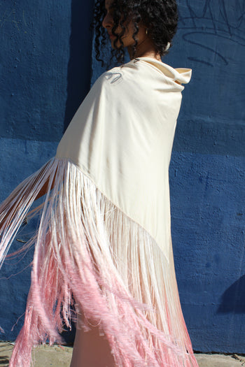 1920’s fringed ombre silk shawl