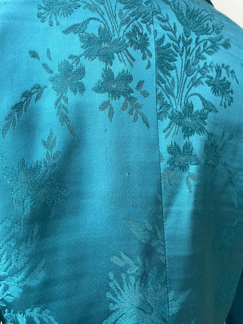 Yves Saint Laurent 1990’s vintage turquoise jacquard blazer
