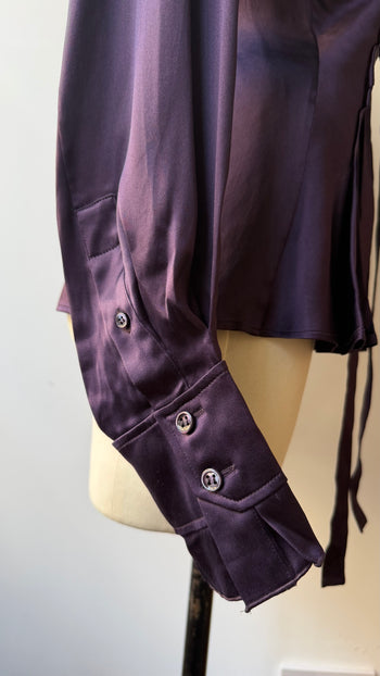 Yves Saint Laurent Rive Gauche early 2000’s purple silk blouse