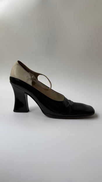 Prada Mary Jane two-tone 90’s heels 37.5 IT