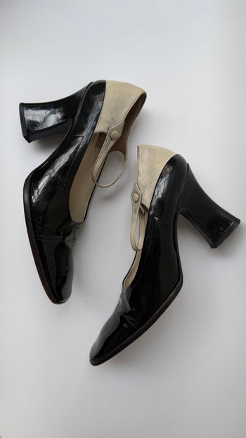 Prada Mary Jane two-tone 90’s heels 37.5 IT