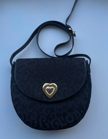 Yves Saint Laurent vintage 80’s cross-body bag heart shape buckle