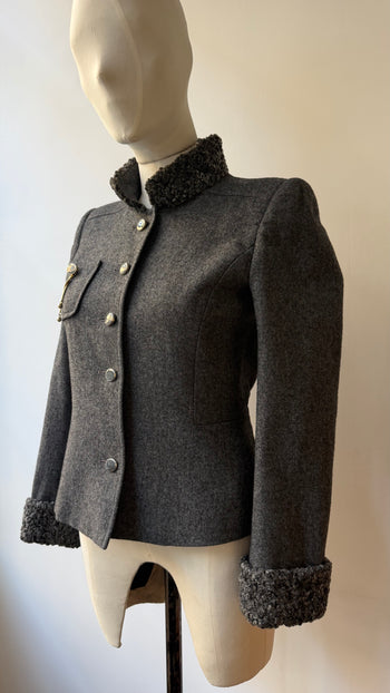 Vintage wool high collar jacket XXS-XS