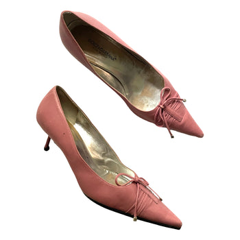 Dolce & Gabbana Y2K dusty pink leather kitten heel courts 38