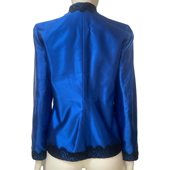 Yves Saint Laurent royal blue lace trim jacket 42 FR