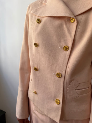 Christian Lacroix vintage double-breasted pastel pink blazer