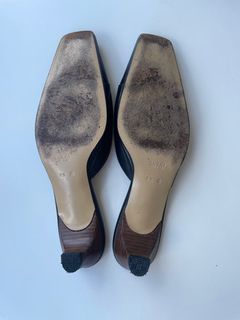 Gucci Tom Ford era black leather mules