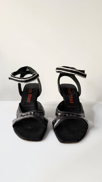 Miu Miu archive 1999 Sporty Chic open toe courts 35.5-36.5
