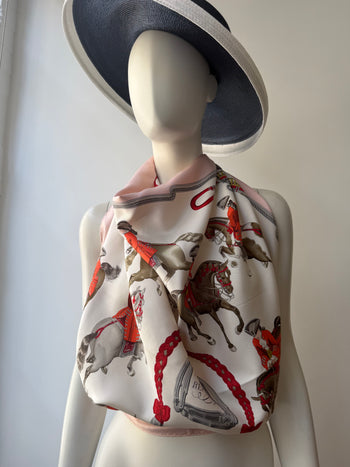 Hermès 1993 Reprise Carre 90 Philippe Ledoux equastrian silk scarf