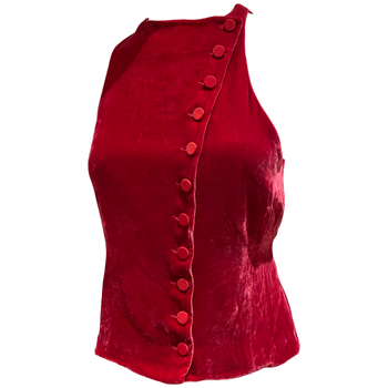 Emporio Armani red velvet waist