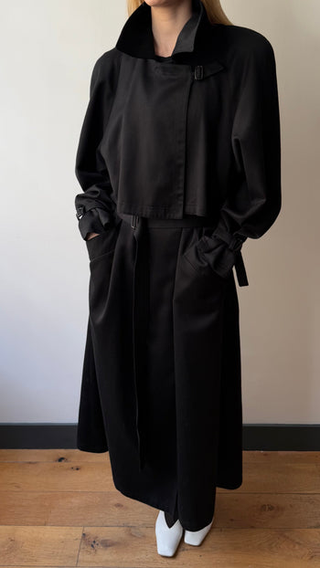 British vintage maxi trench coat