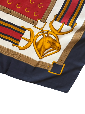 Celine vintage equestrian silk scarf