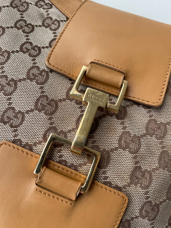 Gucci Jackie GG canvas shoulder hobo bag