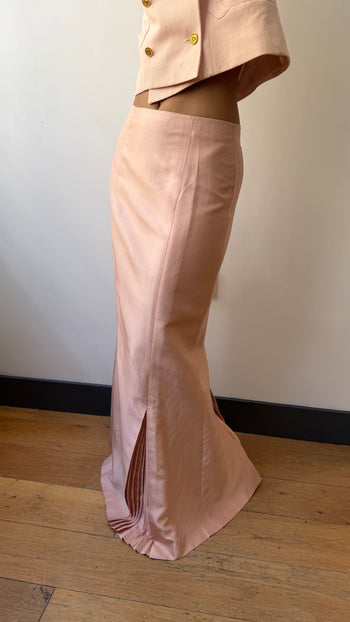 Renato Nucci raw silk maxi mermaid skirt