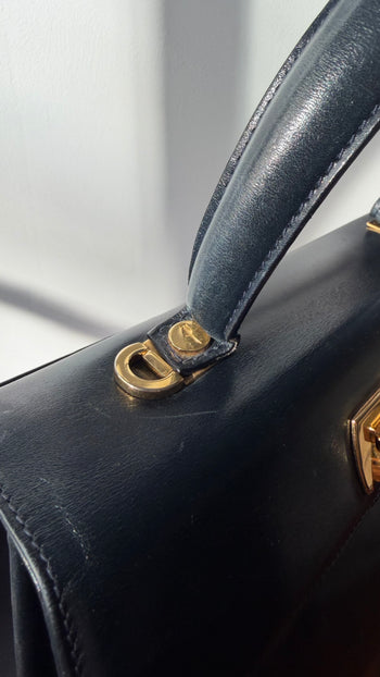 Salvatore Ferragamo Iconic Top Handle handbag beat-up vintage black leather