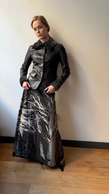 Maxi landscape print skirt