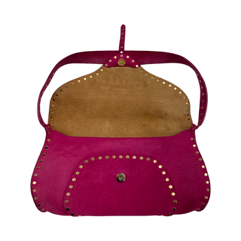 Celine pink suede shoulder bag