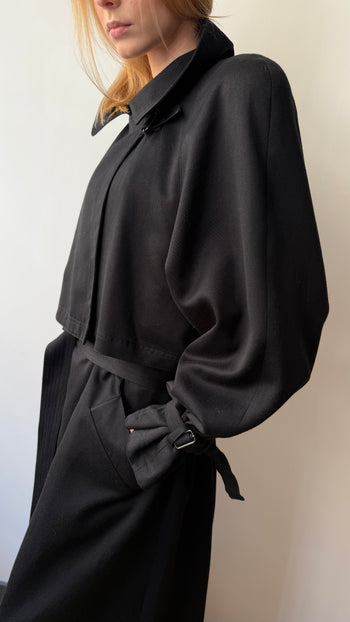 British vintage maxi trench coat