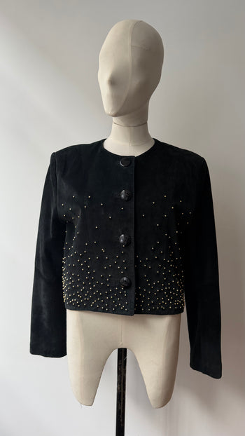 Dino’z 1980’s vintage black suede studded jacket