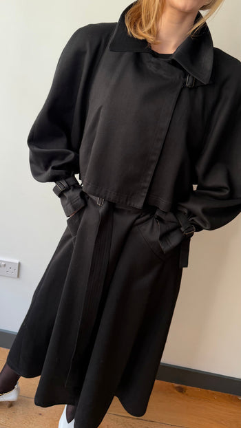 British vintage maxi trench coat