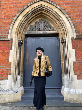 Yves Saint Laurent 70’s wool jacket with velvet appliqué