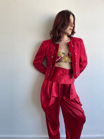 1980’s Valentino cropped red jacket