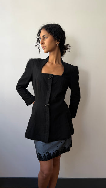 Thierry Mugler 1980’s vintage hourglass linen jacket