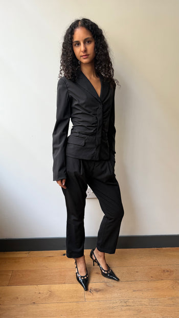 Prada early 2000’s vintage ruched waist fitted trouser suit