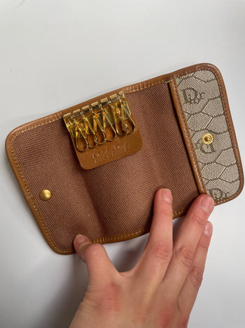 Dior 80’s honeycomb print key holder wallet