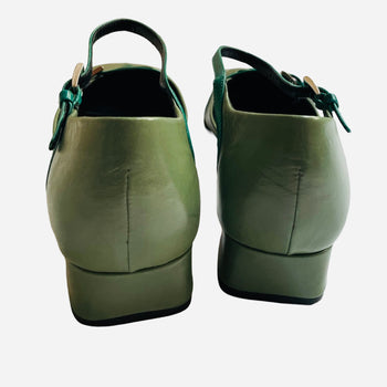 Prada Mary Jane style 90’s green leather flats 37-38 IT