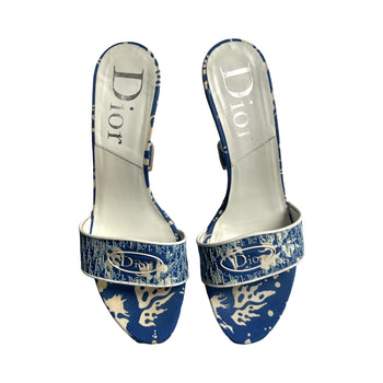 Dior SS2004 Surf Collection open-toe wedge mules 38 EU