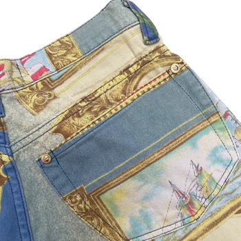 Versace vintage ocean-theme printed jeans