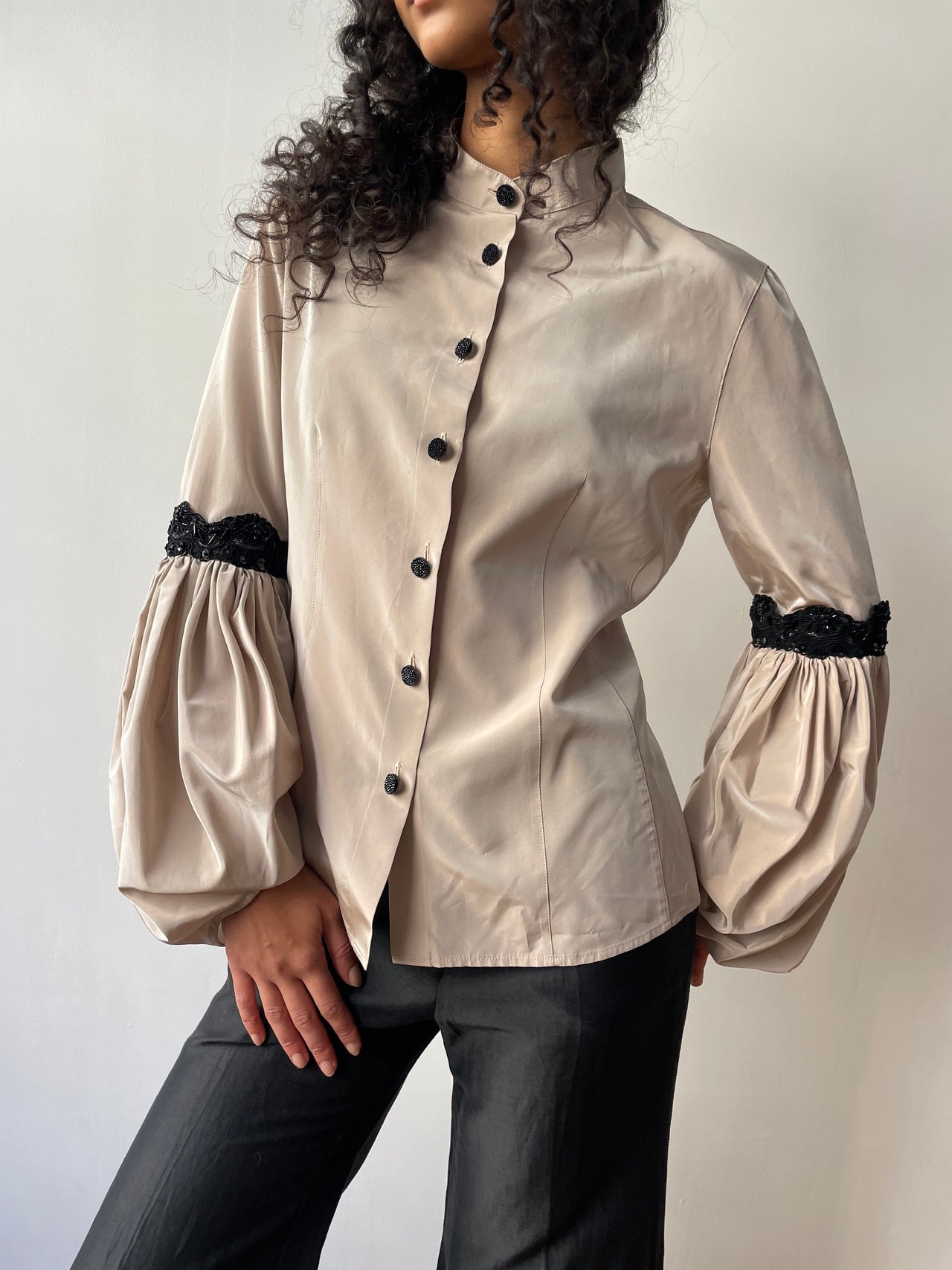 Emporio Armani voluminous sleeves iridescent blouse