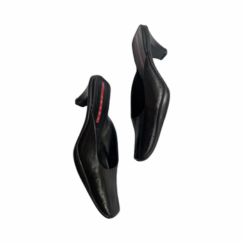Prada Sport black leather mules 37.5 IT