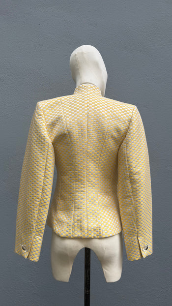 Yves Saint Laurent silver and yellow lame vintage blazer