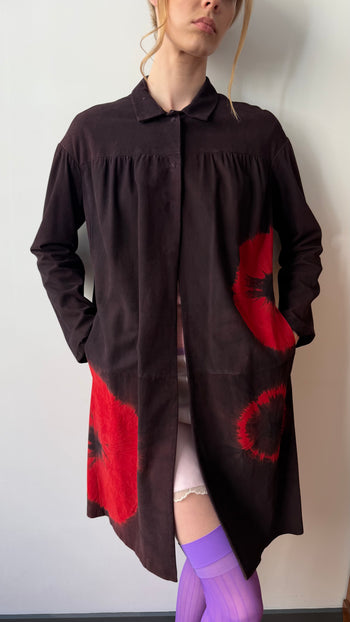 Miu Miu S/S 2013 printed suede leather coat