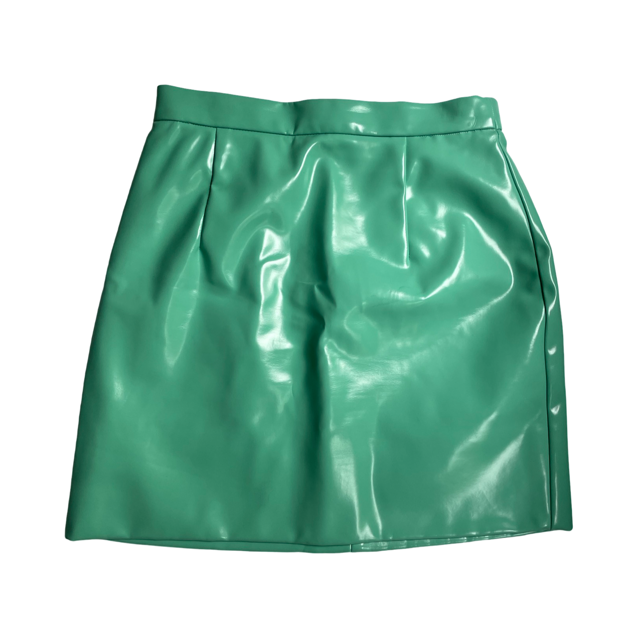 Miu Miu SS2014 mint green vinyl mini skirt 42 IT