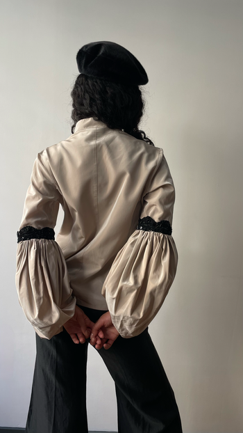 Emporio Armani voluminous sleeves iridescent blouse