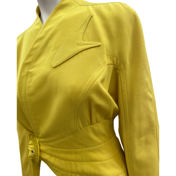 Thierry Mugler 80’s iconic asymmetrical bright yellow jacket