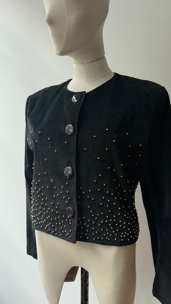 Dino’z 1980’s vintage black suede studded jacket