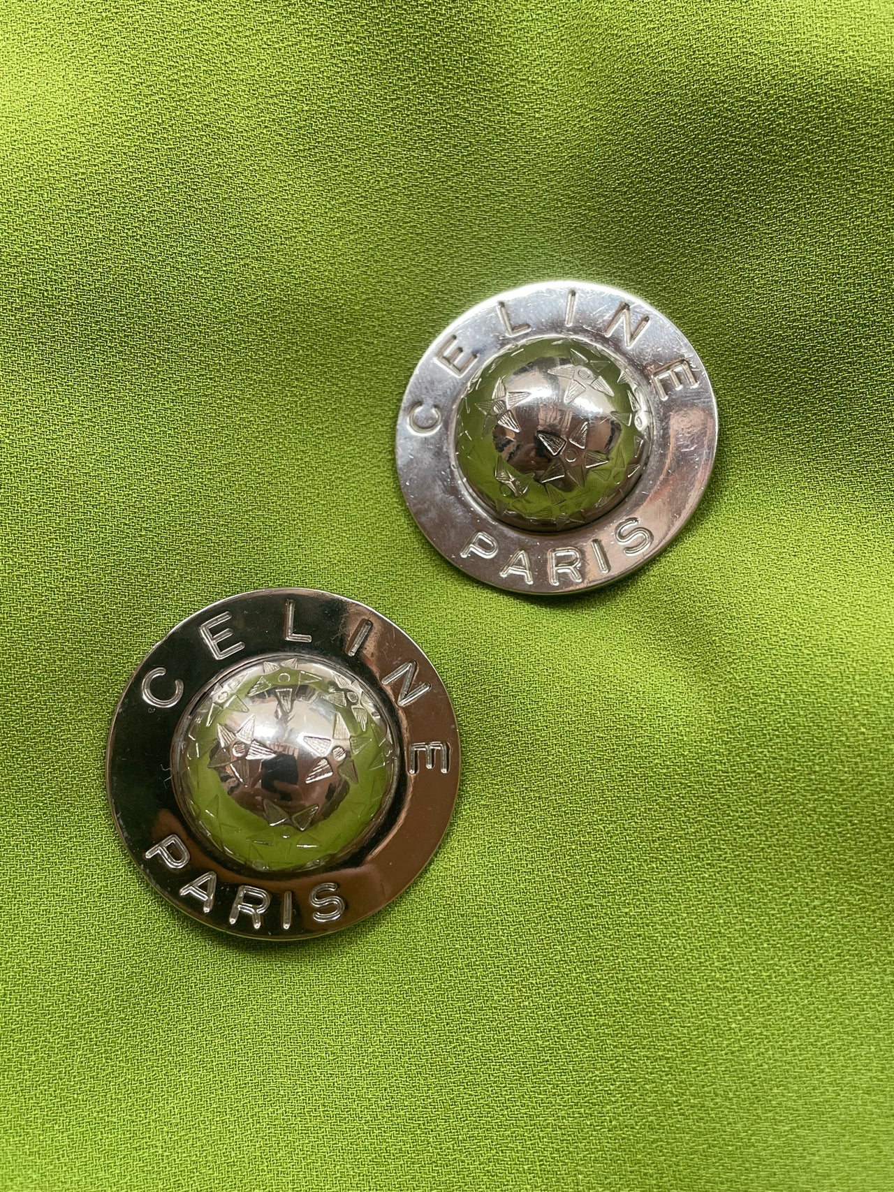 Celine 1989 planet-sphere clip-on earrings