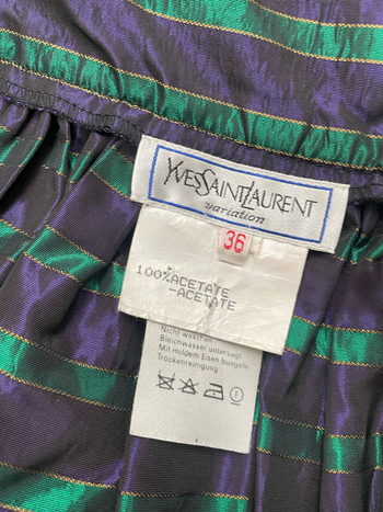 Yves Saint Laurent 1980’s vintage metallic striped skirt