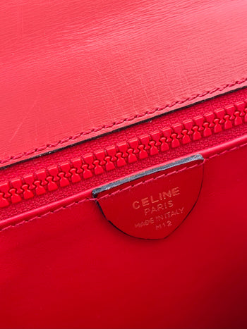 Celine vintage Top-Handle Bright Red Handbag