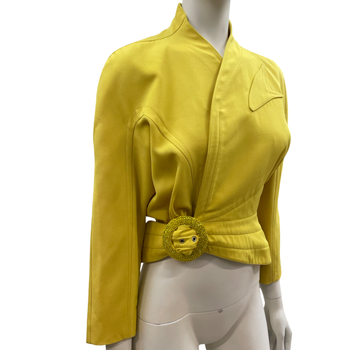 Thierry Mugler 80’s iconic asymmetrical bright yellow jacket